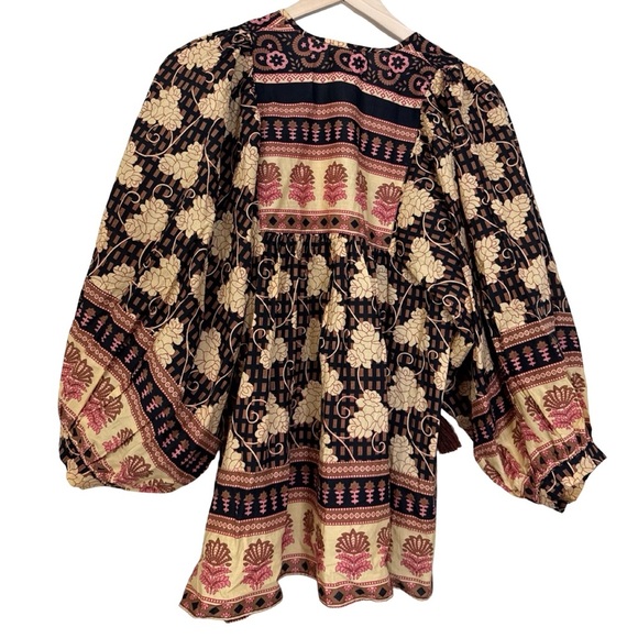 Mille Charlie Top In Nouveau Trellis Size Small Billowy Sleeves Boho Tuckernuck - Picture 6 of 16